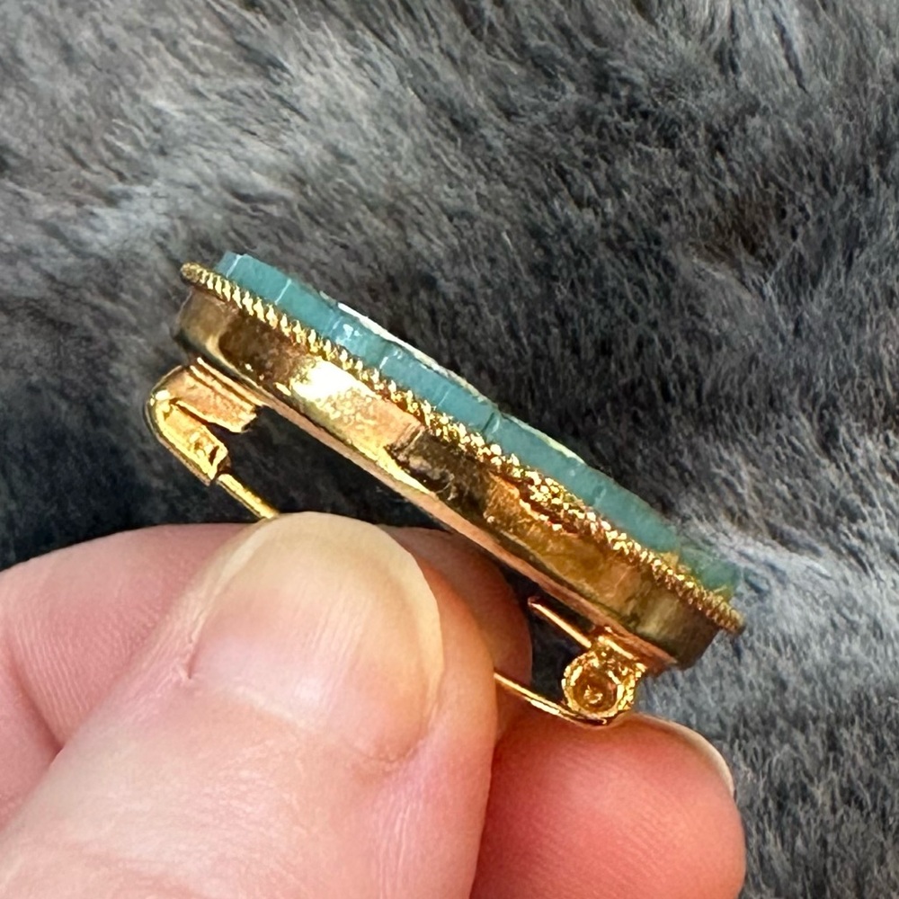Vintage Blue Mosaic Brooch - Picture 6 of 10